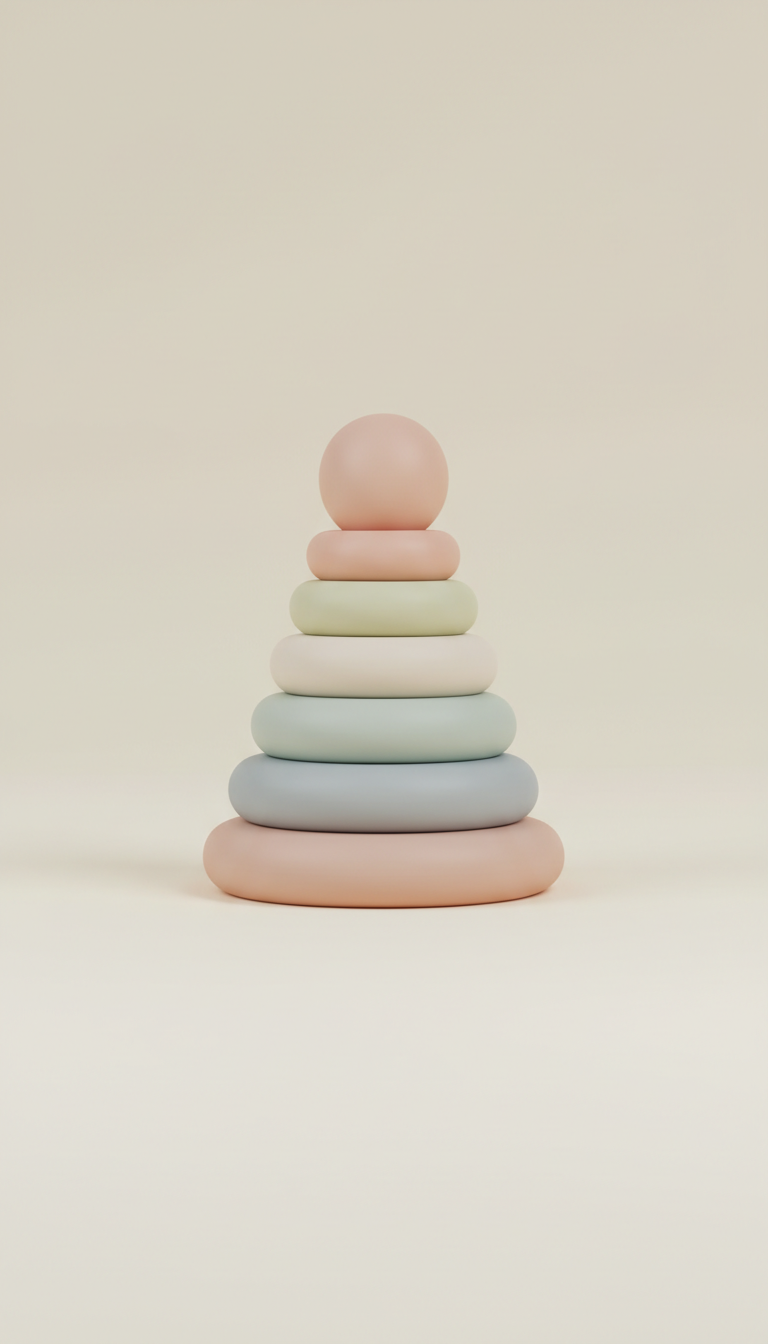 Anneaux à empiler en silicone pastel