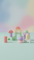 Blocs à empiler pastel modulables