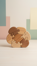Puzzle textures bois naturel